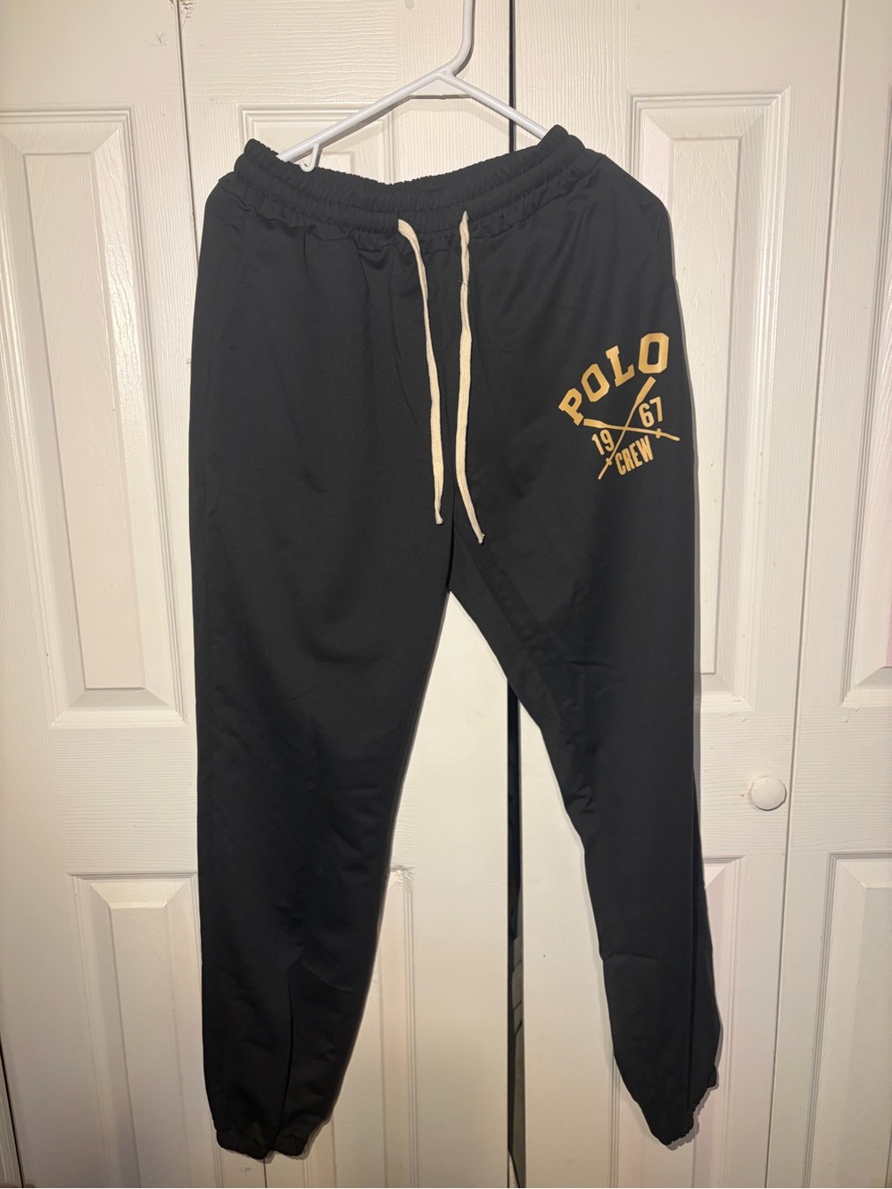 Polo by Ralph Lauren Black Sweatpants with Yellow Logo
